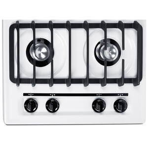Summit 24 in. 4-Burner Natural Gas Cooktop - White, , hires