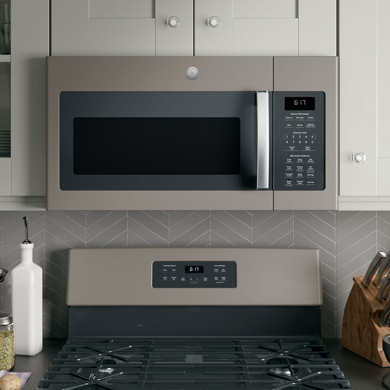 GE 30 in. 1.7 cu. ft. 1000W Over-the-Range Microwave with 300 CFM & Sensor Cooking - Slate, Slate, hires