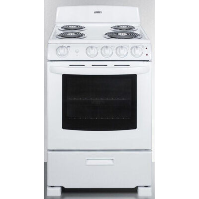 Summit 24 in. 2.9 cu. ft. Oven Freestanding Electric Range with 4 Coil Burners - White | RE2411W