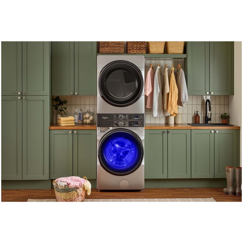 Whirlpool 28 in. 4.5 cu. ft. Smart Gas Front Load Laundry with UV Clean Technology, FreshFlow Vent System, Sensor Dry, Sanitize & Steam Cycle - Radiant Silver, Radiant Silver, hires