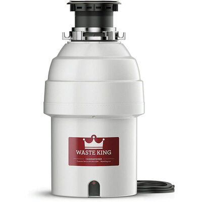 Waste King 1 HP Continuous Feed Waste Disposer with 2800 RPM, Anti-Jam & Noise Reducing Insulation - Stainless Steel | L8000