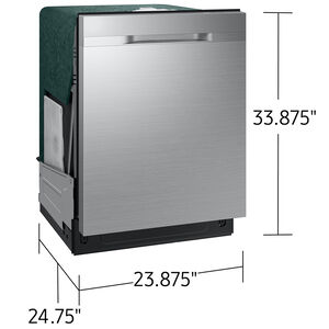 Samsung 24 in. Top Control Flush-Mount Dishwasher with 48 dBA Sound Level, 3rd- Rack, AutoRelease Door Drying & Pocket Handle - Fingerprint Resistant Stainless Steel, , hires