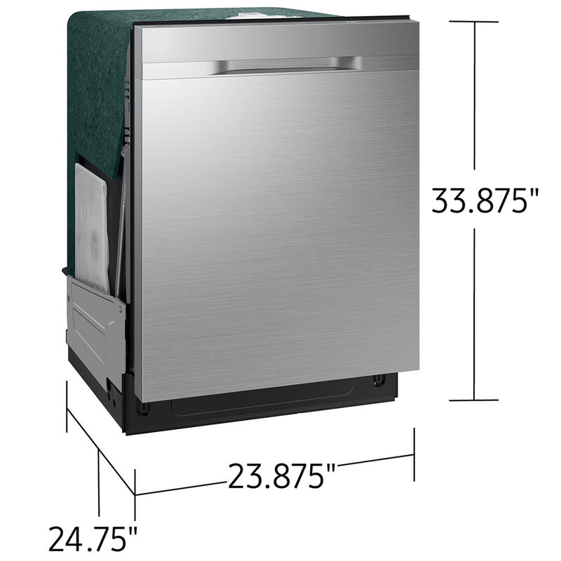 Samsung 24 in. Top Control Flush-Mount Dishwasher with 48 dBA Sound Level, 3rd- Rack, AutoRelease Door Drying & Pocket Handle - Fingerprint Resistant Stainless Steel, , hires
