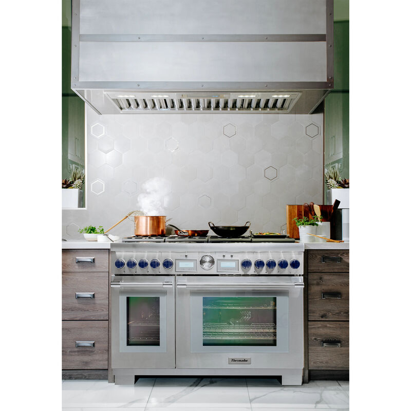 Thermador Professional Series 54 in. Smart Ducted Standard Style Range Hood with 4 Fan Speeds & 4 LED Lights - Stainless Steel, , hires