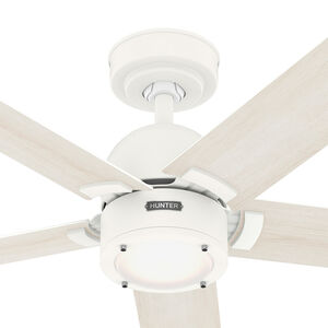 Hunter 52 in. Erling Energy Star Ceiling Fan with LED Light Kit & Handheld Remote - Fresh White, Fresh White, hires