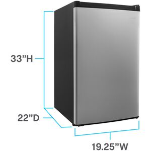 Avanti 20 in. 4.4 cu. ft. Mini Fridge with Freezer Compartment - Stainless Steel, Stainless Steel, hires