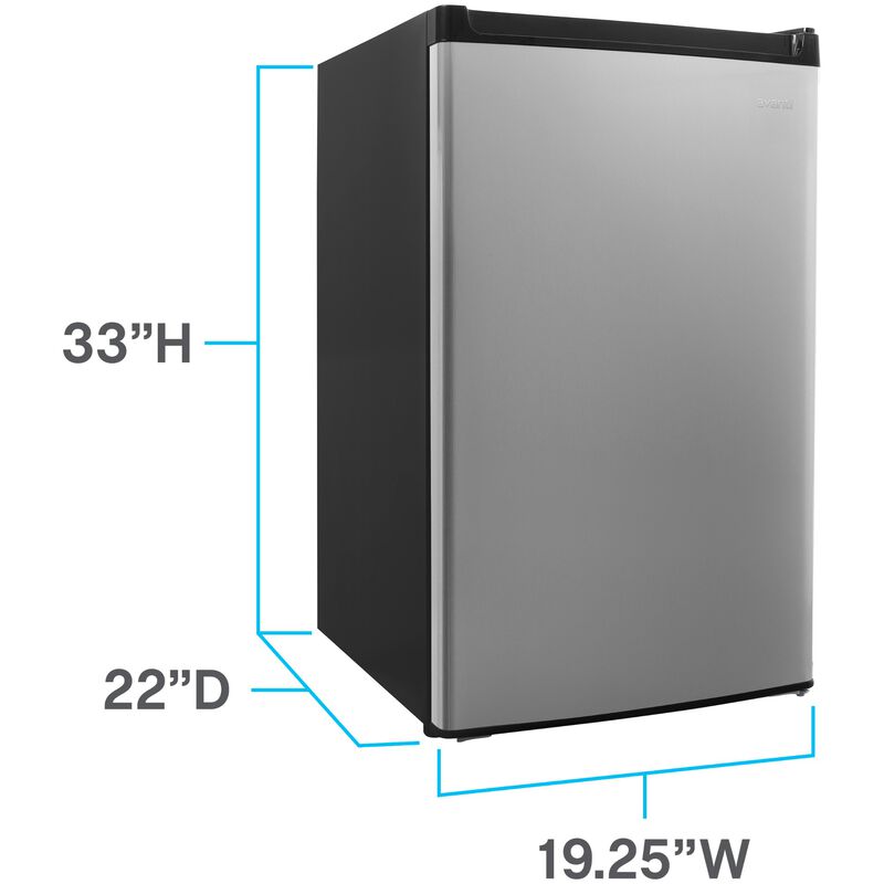 Avanti 20 in. 4.4 cu. ft. Mini Fridge with Freezer Compartment - Stainless Steel, Stainless Steel, hires