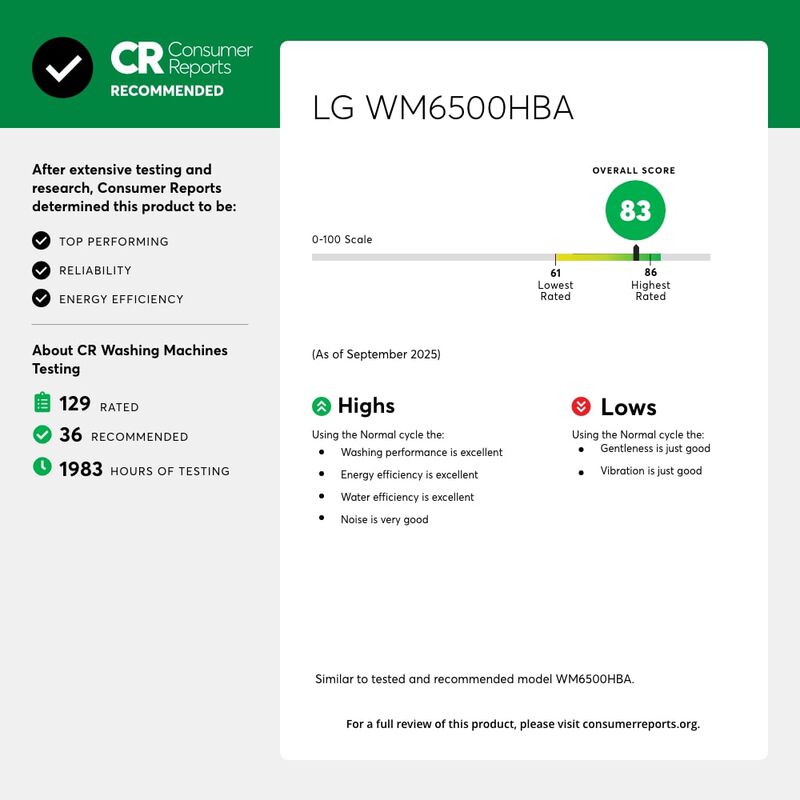 LG 27 in. 5.0 cu. ft. Smart Stackable Front Load Washer with AI DD Built-In Intelligence, TurboWash 360 Technology, Allergiene, Sanitize & Steam Wash Cycle - Black, Black Steel, hires