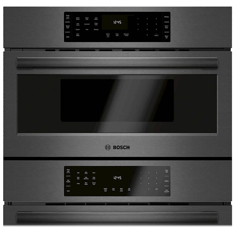 Bosch 800 Series 30 in. 6.2 cu. ft. Smart Speed Electric Microwave/Wall Oven Combo with True European Convection & Sensor Cooking - Black Stainless, , hires