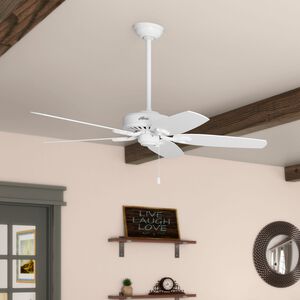 Hunter Builder 52 in. Ceiling Fan and Pull Chain - Snow White, Snow White, hires