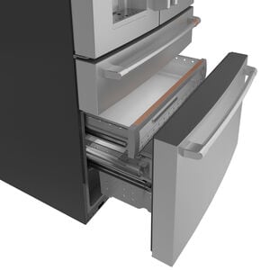 Cafe 36 in. 22.3 cu. ft. Smart Counter Depth 4-Door French Door Refrigerator with Ice & Water Dispenser - Stainless Steel, Stainless Steel, hires