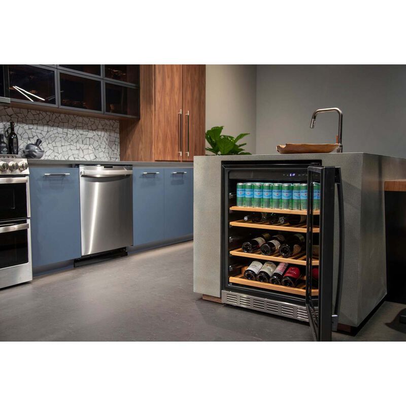 GE Profile 24 in. 5.1 cu. ft. Built-In/Freestanding Beverage Center with Pull-Out Shelves & Digital Control - Stainless Steel, , hires