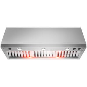 JennAir Pro-Style 48 in. Ducted Canopy Pro Style Style Range Hood with 1200 CFM, 4 Fan Speeds & 3 Halogen Lights - Stainless Steel, , hires