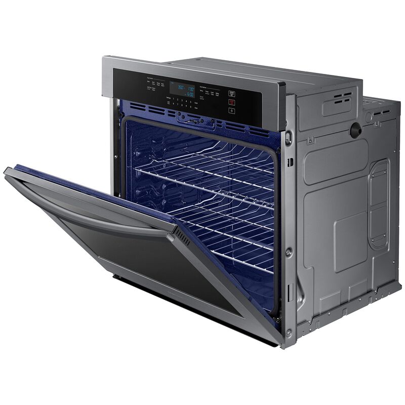 Samsung 30 in. 5.1 cu. ft. Smart Electric Single Wall Oven - Fingerprint Resistant Black Stainless Steel, Black Stainless, hires