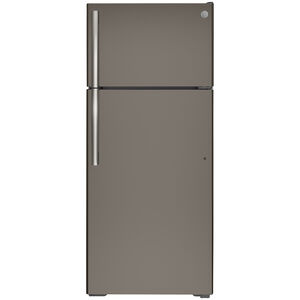 GE 28 in. 17.5 cu. ft. Top Freezer Refrigerator - Slate, Slate, hires