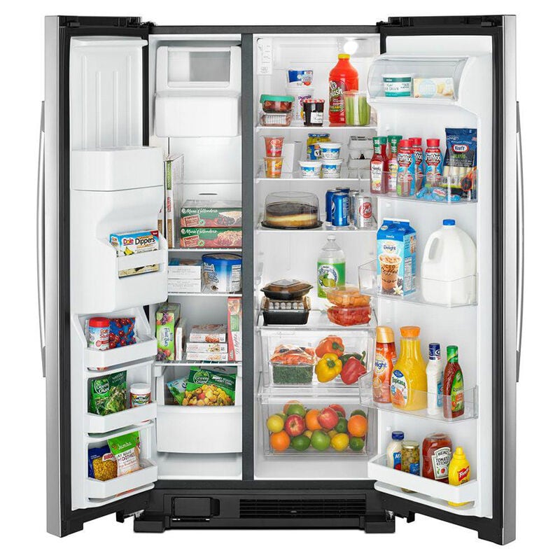 Amana 36 in. 24.6 cu. ft. Side by Side Refrigerator with Ice & Water Dispenser - Stainless Steel, Stainless Steel, hires