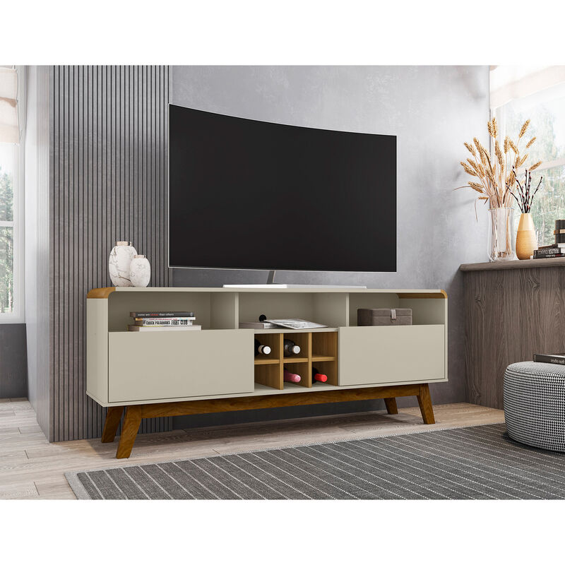 Manhattan Comfort Camberly 63" TV Stand - Off White & Cinnamon, , hires