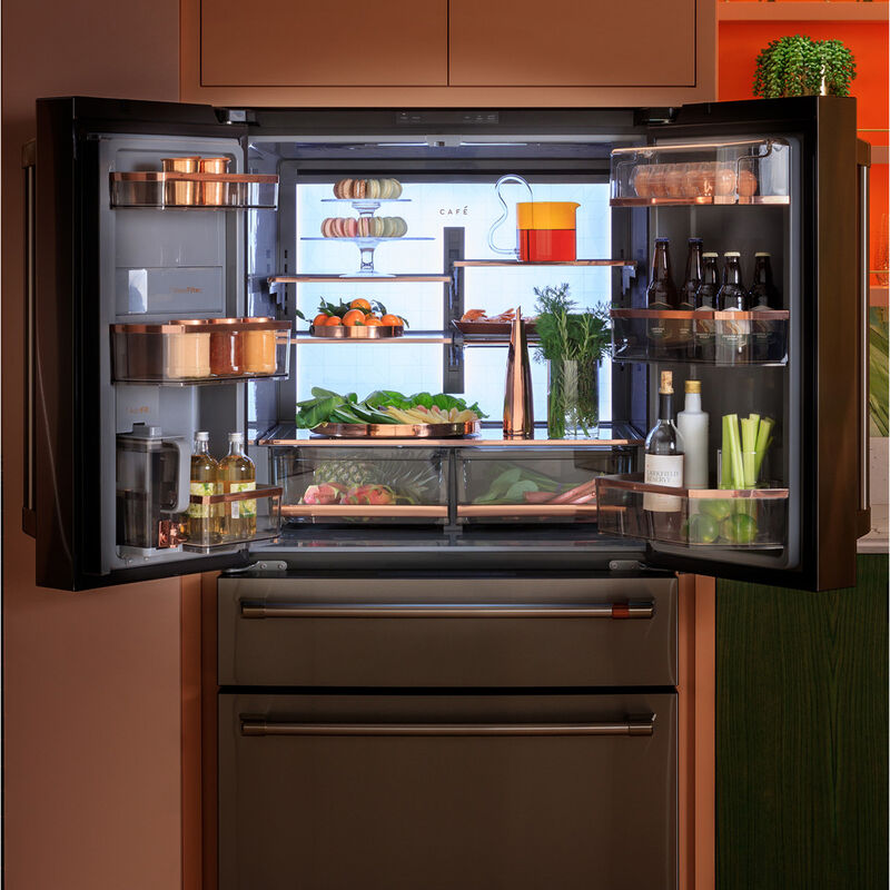 Cafe 36 in. 28.7 cu. ft. Smart 4-Door French Door Refrigerator with Internal Water Dispenser - Stainless Steel, Stainless Steel, hires