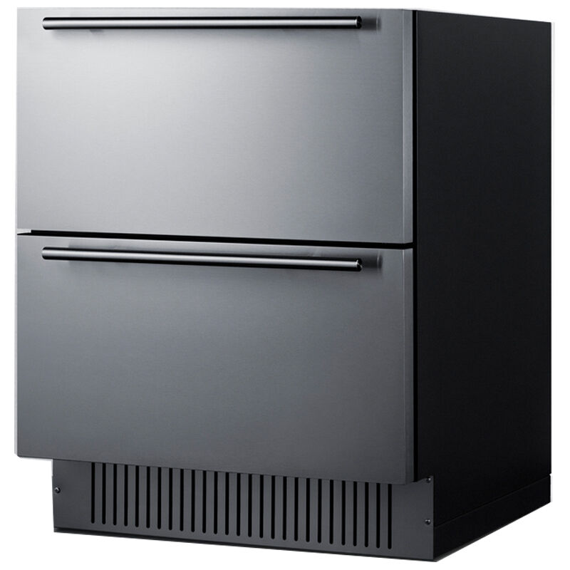 Summit 27 in. 4.8 cu. ft. Outdoor Double Refrigerator Drawers - Stainless Steel/Panel Ready, , hires