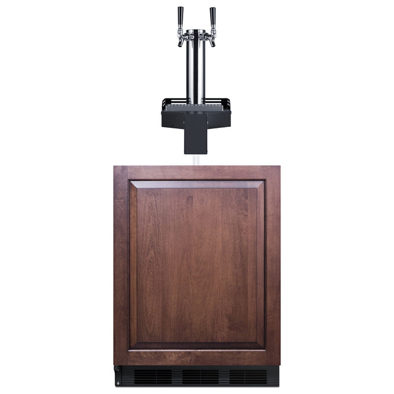 Summit 24 in. 5.8 cu. ft. Beer Dispenser with 2 Taps - Custom Panel Ready, , hires
