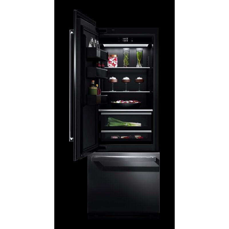 JennAir 30 in. Left-Hinged Built-In 16.2 cu. ft. Counter Depth Bottom Freezer Refrigerator with Internal Water Dispenser - Custom Panel Ready, , hires