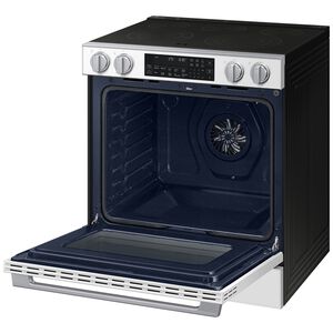 Samsung Bespoke 30 in. 6.3 cu. ft. Smart Air-Fry True European Convection Slide-In Electric Range with Radiant Burners - White Glass, White Glass, hires