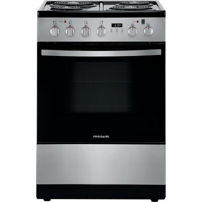 Frigidaire 24 in. 1.9 cu. ft. Oven Freestanding Electric Range with 4 Coil Burners - Stainless Steel | FFEH2422US
