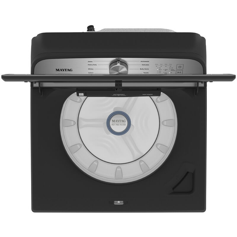 Maytag Pet Pro 27.5 in. 4.7 cu. ft. Top Load Washer with Agitator & Advanced Vibration Control - Black, Volcano Black, hires