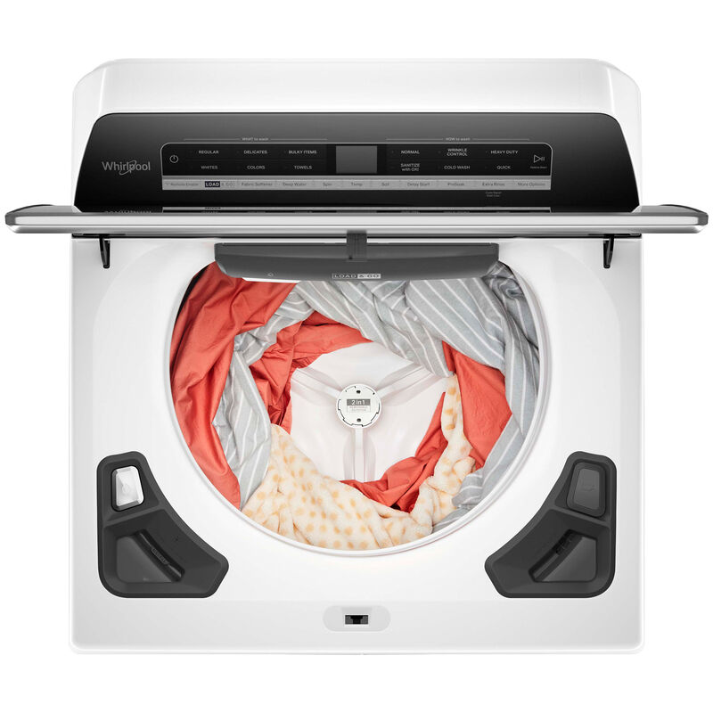Whirlpool 27 in. 5.3 cu. ft. Smart Top Load Washer with 2-in-1 Removable Agitator & Sanitize with Oxi - White, White, hires