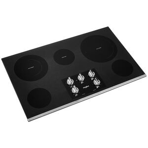 Whirlpool 36 in. 5-Burner Electric Cooktop with Simmer Burner & Power Burner - Stainless Steel, , hires