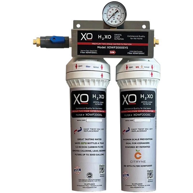 XO Dual Stage In-Line Drinking Water Filtration System Replacement Cartridges, , hires
