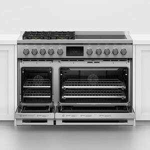 Fisher & Paykel Series 11 Professional 48 in. 6.9 cu. ft. Smart Convection Double Oven Freestanding LP Dual Fuel Range with 4 Sealed Burners & 4 Induction Zones - Stainless Steel, , hires