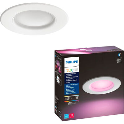 Philips HUE 5/6 in. White and Color Ambiance Integrated LED Dimmable Smart Recessed Downlight Remodel Kit | 5996611US