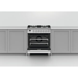 Fisher & Paykel Series 9 Classic 30 in. 3.5 cu. ft. True European Convection Dual Fuel Range with 4 Sealed Burners - White, , hires