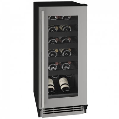 U-Line 1 Class 15 in. Undercounter Wine Cooler with Metal Racks, Single Temperature Zone & 24 Bottle Capacity - Stainless Steel | HWC115-SG01A