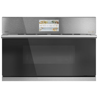 Cafe 30 in. 1.7 cu. ft. Smart Speed Electric Single Wall Oven with True European Convection - Platinum Glass | CSB913M2VS5