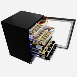 XO 24 in. Undercounter Wine Cooler with Metal Racks, Dual Temperature Zones & 30-Bottle Capacity - Custom Panel Ready, , hires