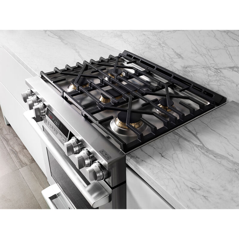 Signature Kitchen Suite 30 in. 6.3 cu. ft. Smart Standard Convection Slide-In Gas Range with 5 Sealed Burners & Griddle - Stainless Steel, , hires