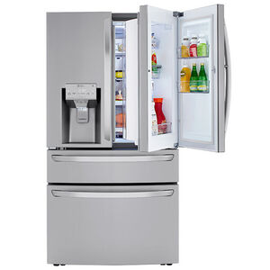 LG 36 in. 29.5 cu. ft. Smart 4-Door French Door Refrigerator with Ice & Water Dispenser - PrintProof Stainless Steel, PrintProof Stainless Steel, hires