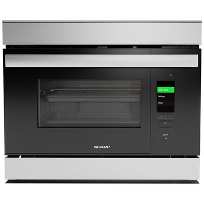 Sharp 24 in. 1.1 cu. ft. Smart Steam Electric Single Wall Oven with Standard Convection - Stainless Steel | SSC2489GS