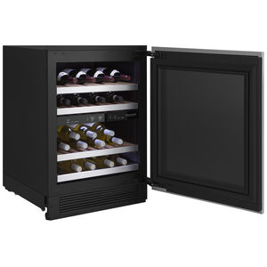 Signature Kitchen Suite 24 in. Undercounter Smart Wine Cooler with Metal & Wood Racks, Dual Temperature Zones & 41 Bottle Capacity - Custom Panel Ready, , hires