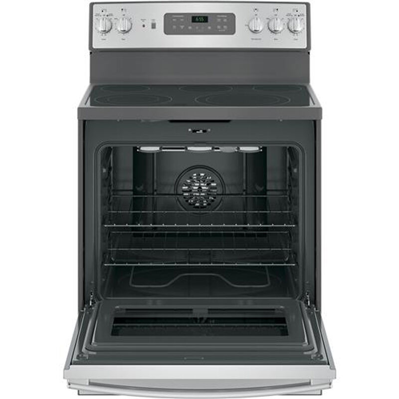 GE 30 in. 5.3 cu. ft. Convection Oven Freestanding Electric Range with 5 Smoothtop Burners - Stainless Steel, Stainless Steel, hires