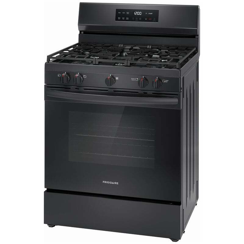 Frigidaire 30 in. 5.1 cu. ft. Oven Freestanding Natural Gas Range with 5 Sealed Burners - Black, , hires