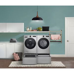 LG 27 in. 7.4 cu. ft. Smart Stackable Electric Dryer with AI Sensor Dry, Turbo Steam, Sanitize & Steam Cycle - Graphite Steel, Graphite Steel, hires