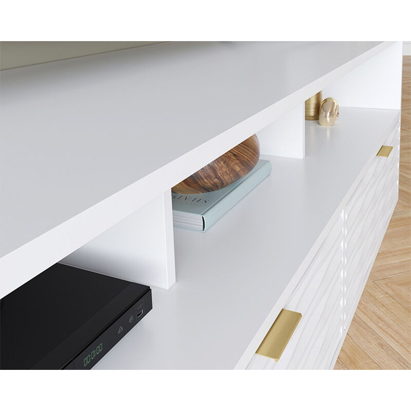 Sauder white shop tv stand