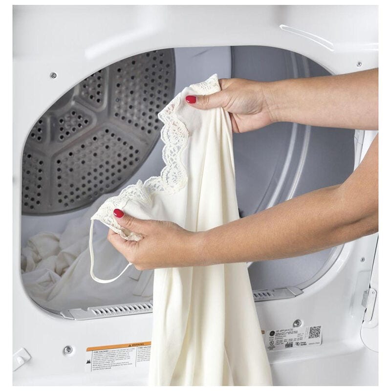 GE 27 in. 7.2 cu. ft. Electric Dryer with Aluminized Alloy Drum & Sensor Dry - White, , hires