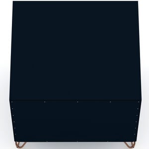 Manhattan Comfort Rockefeller Mid-Century Modern 1-Drawer Nightstand Tatiana Midnight Blue, Midnight Blue, hires