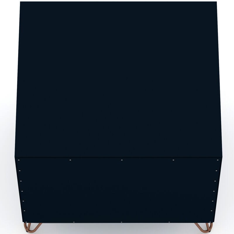 Manhattan Comfort Rockefeller Mid-Century Modern 1-Drawer Nightstand Tatiana Midnight Blue, Midnight Blue, hires