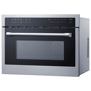 Summit 24 in. 1.5 cu. ft. Speed Electric Single Wall Oven with Standard Convection & Sensor Cooking - Stainless Steel, , hires
