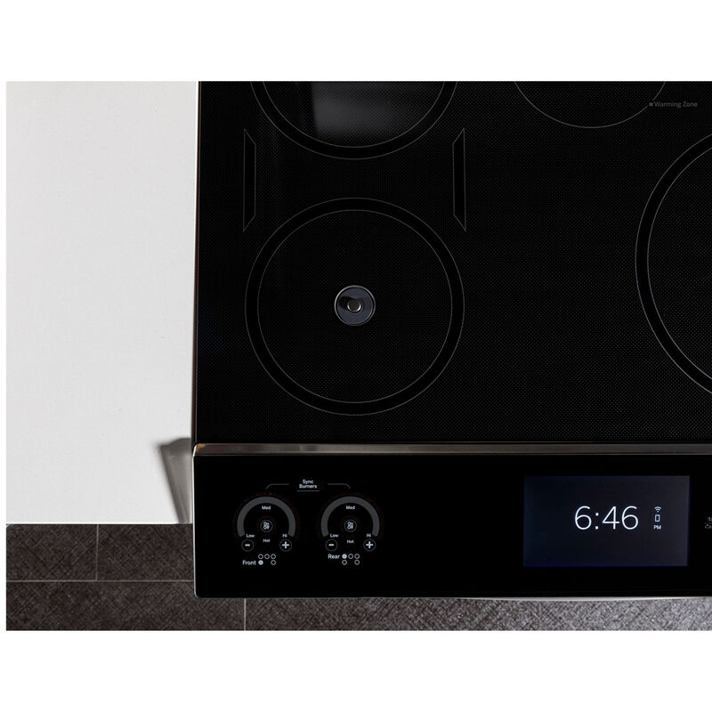 GE Profile 30 in. 5.3 cu. ft. Smart Air Fry True European Convection Slide-In Electric Range with 5 Induction Burners - Stainless Steel, , hires